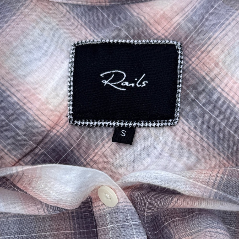 Rails "Devyn" Cotton Plaid Button-Down Top - Size… - image 2